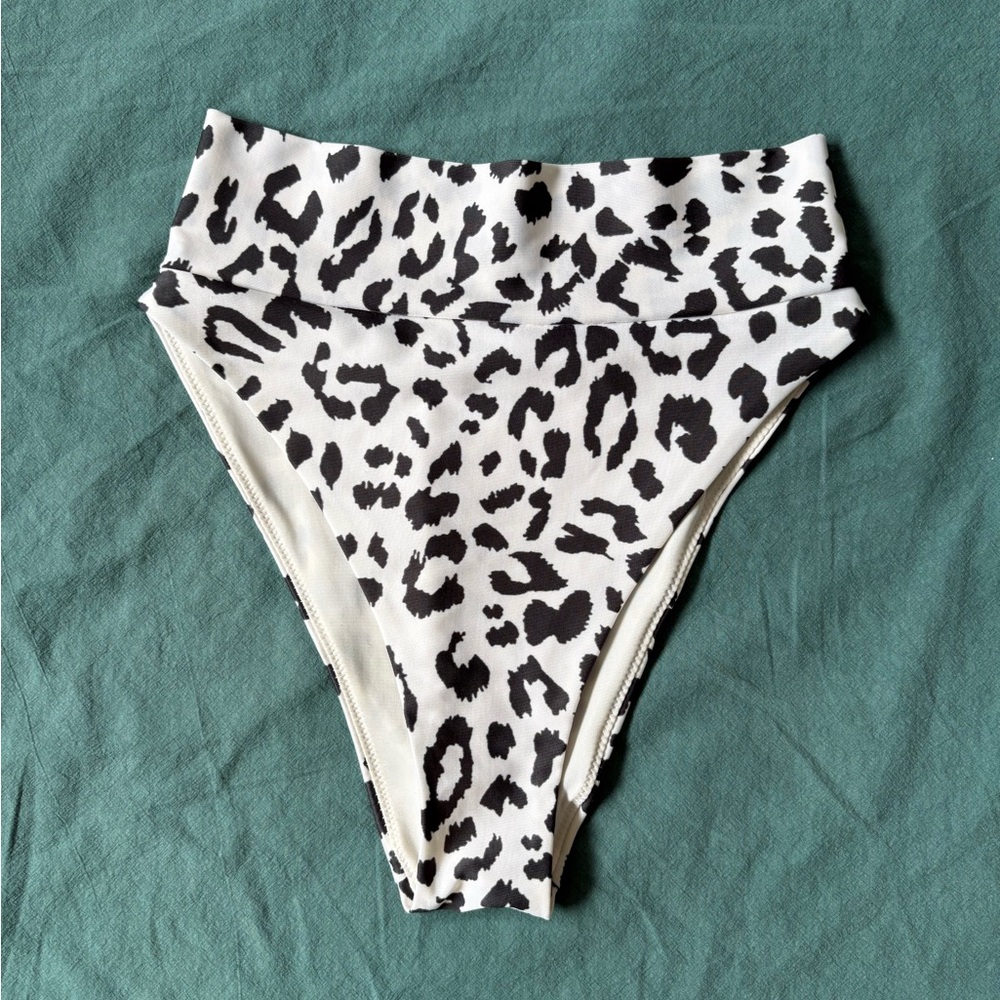 Aerie Black and White Animal Print Bikini Bottom